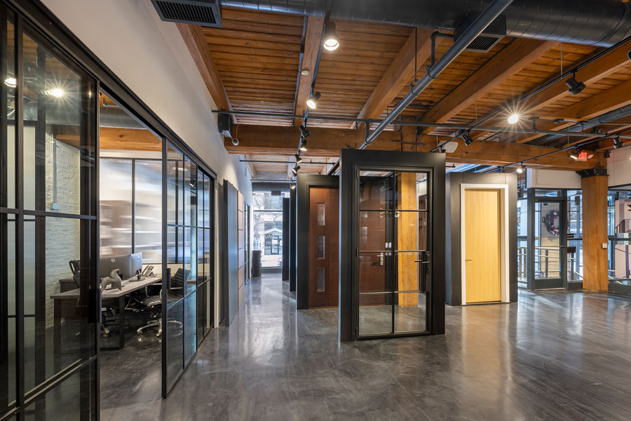 Glenview Haus Showroom Steel Interior and Exterior Doors 
