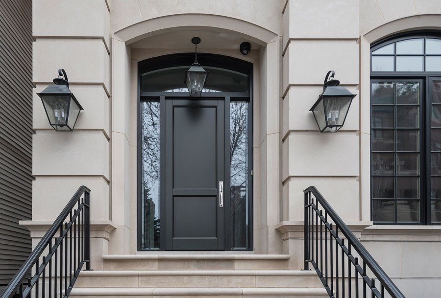 Transitional Mahogany Front Door with Espresso Finish – 1722 N. Burling St., Chicago - Featured Project by Glenview Haus 2