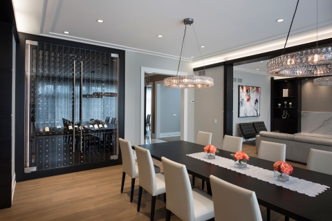 Custom-Refrigerated-Wine-Cabinet,-Dining-Table