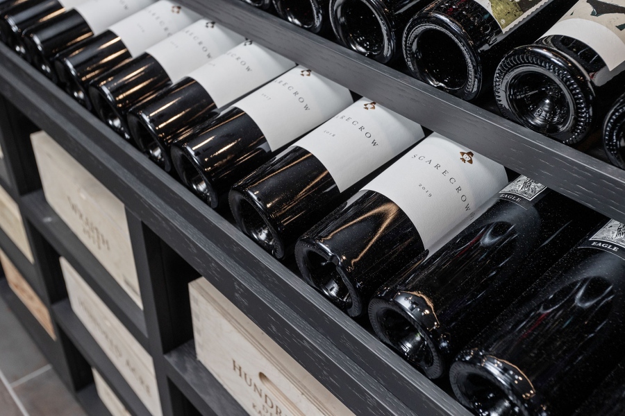 Modern Wine Cellar Steel and Glass 132 Shoshone Dr Carmel Indiana 5