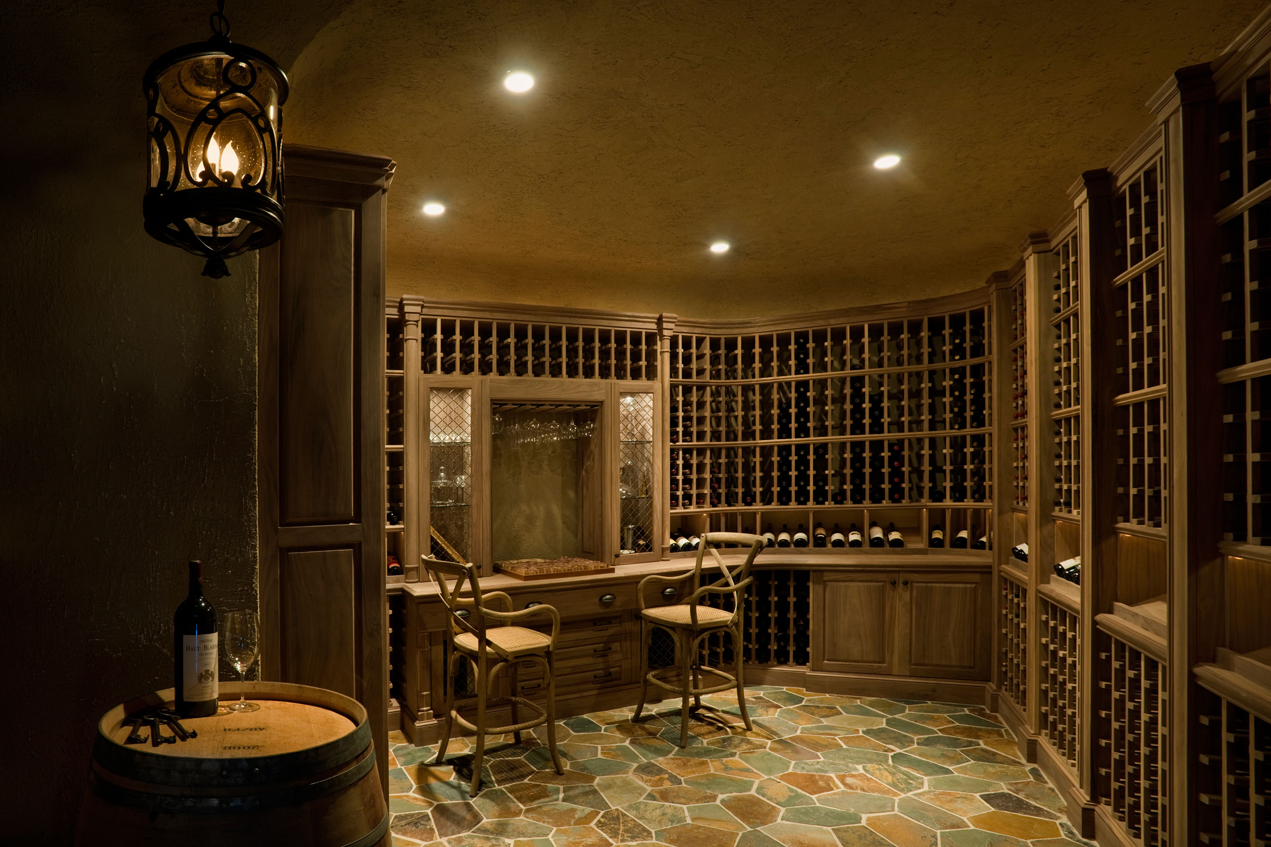 Partial entry view of classical custom wine cellar.  - Glenview Haus - Custom Doors, Wine Cellars and Cabinets in Chicago