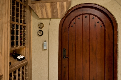 Wooden, traditional Tuscan 42in wide wine cellar entrance system 60
